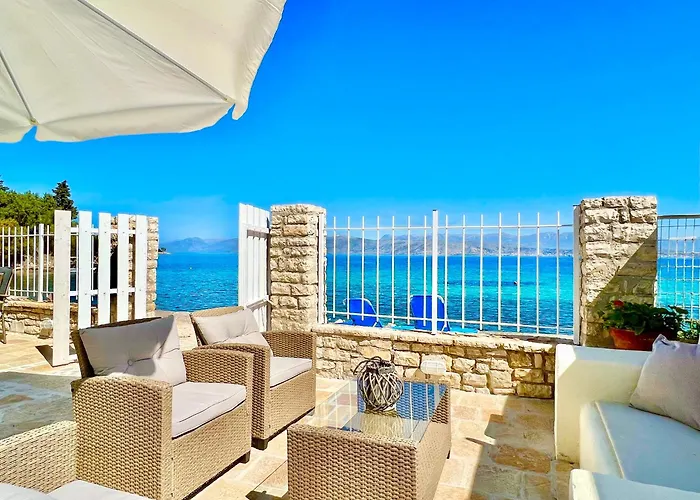 Beachfront House Christina With Private Heatable Pool By Dadovillas * Kassiopi
